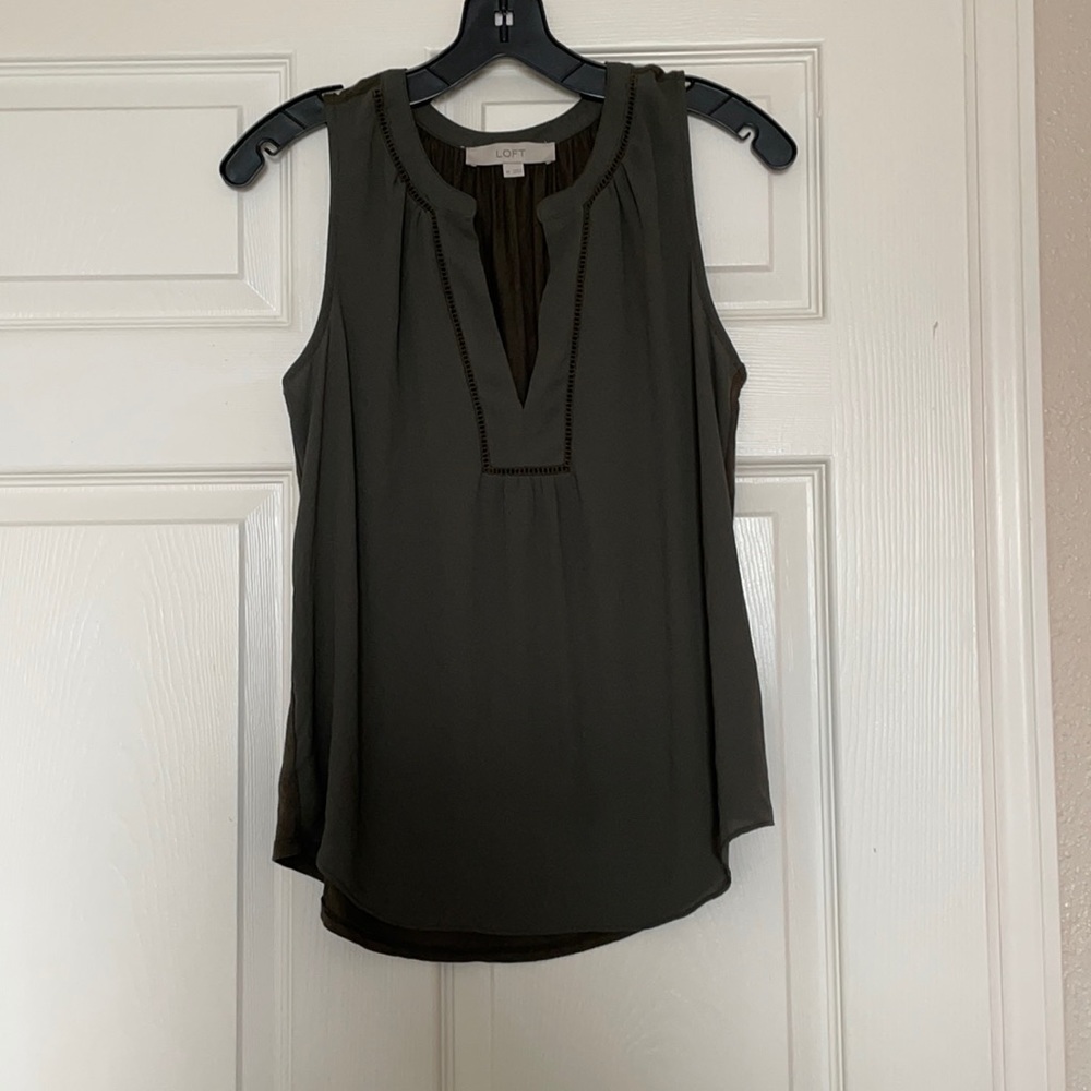 LOFT mixed material Army green tank.